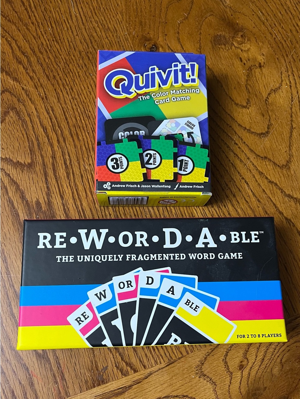 2 card games Quivit! and Rewordable like new